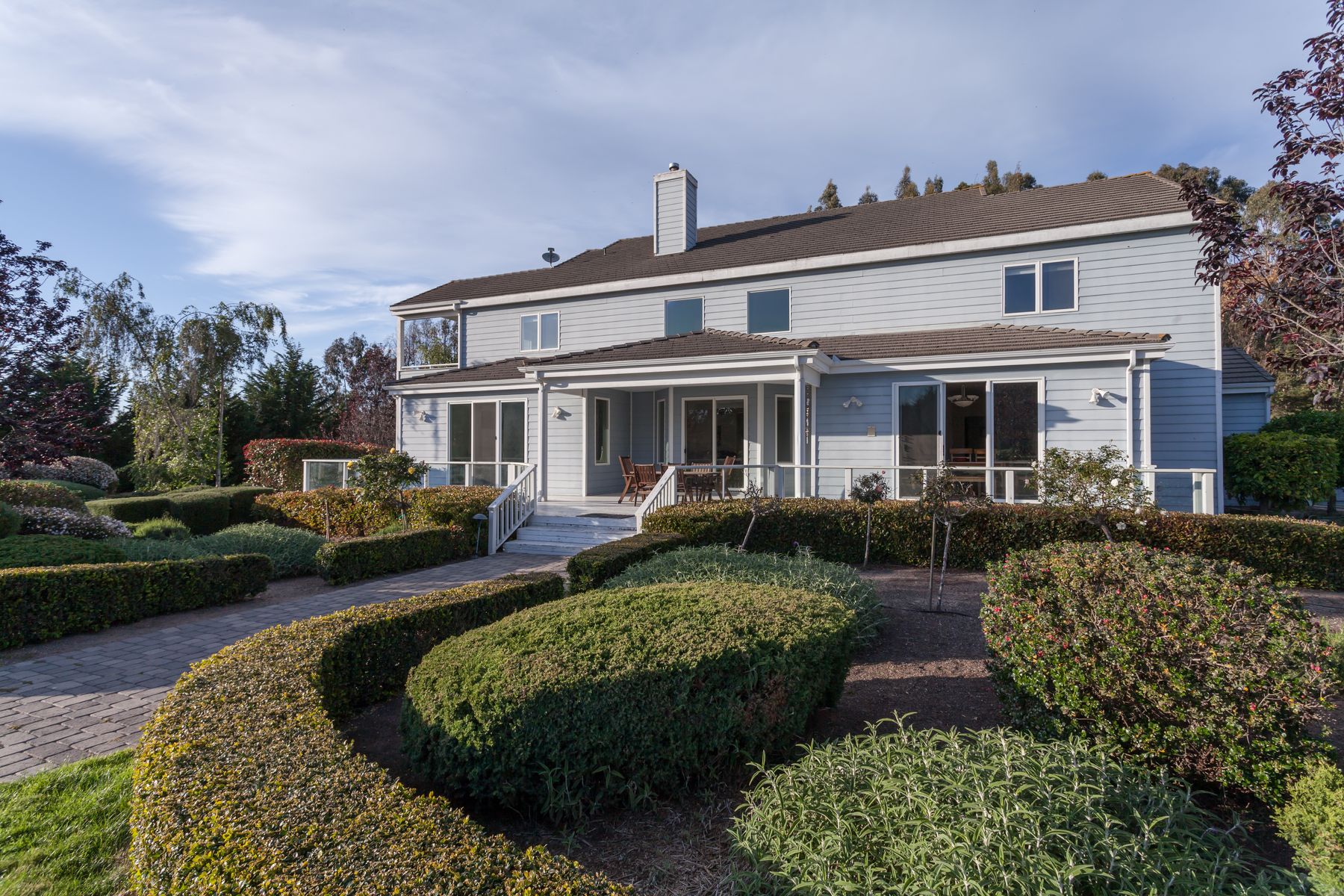 The back of the house and gardens